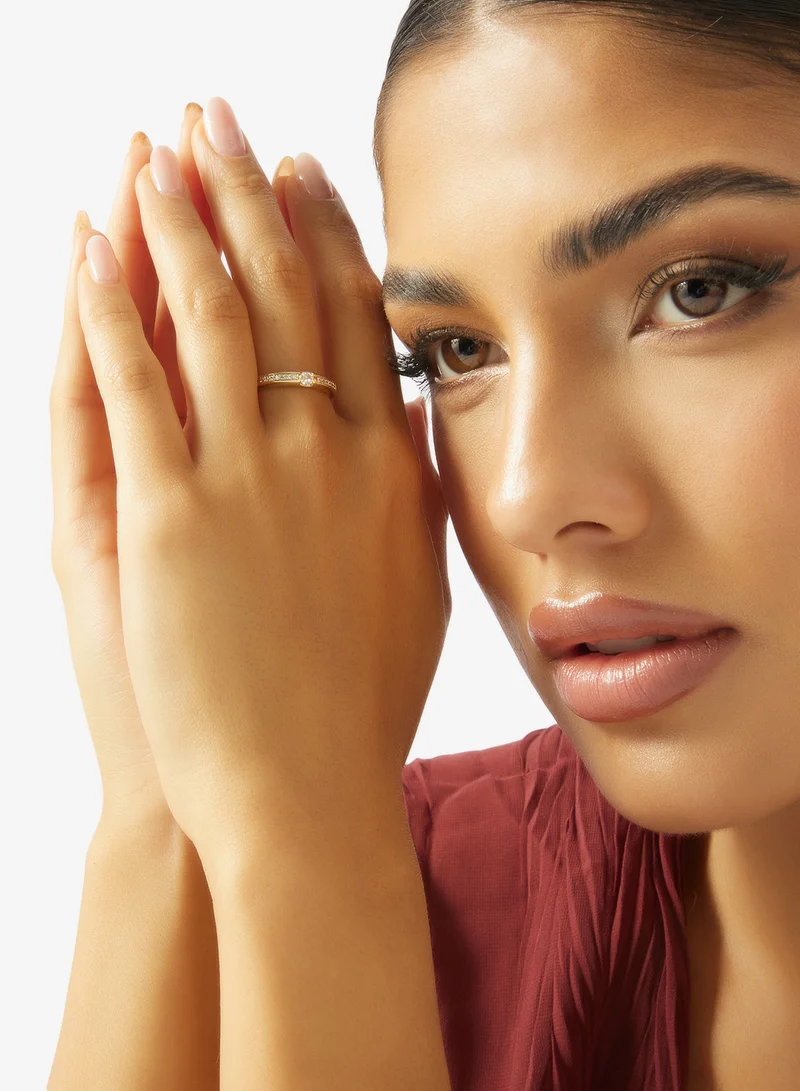 ELLA  Diamonte Rhinestone Embellished Gold Ring for Women | Best Price UAE